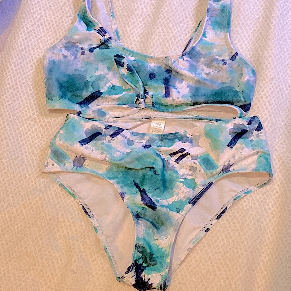 Stylish Blue and Green Bikini Set